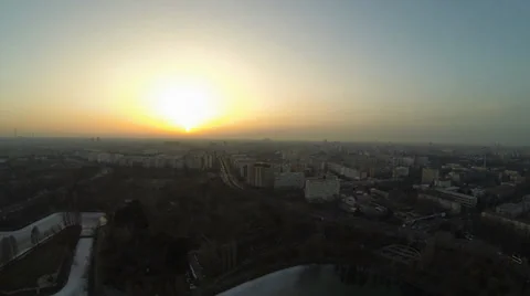 Bucharest Skyline View From A Drone Stock Footage 35418044