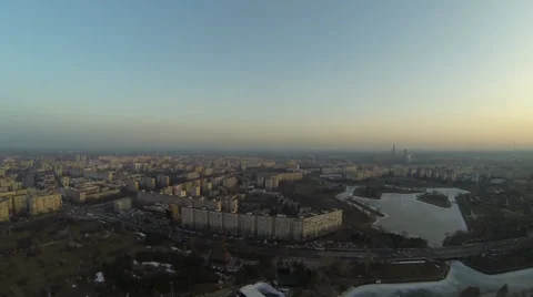 Bucharest Skyline View From A Drone Stock Footage 35418136