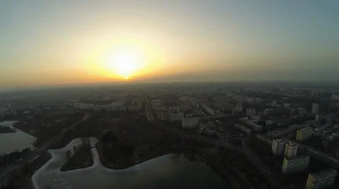 Bucharest Skyline View From A Drone Stock Footage 35418240