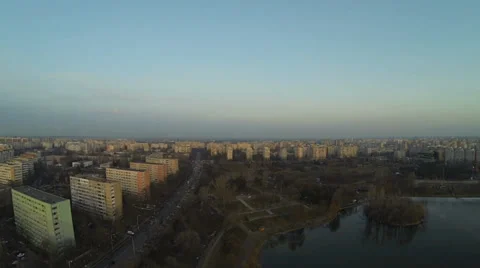 Bucharest Skyline View From A Drone Stock Footage 35418298
