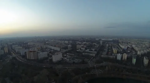 Bucharest Skyline View From A Drone Stock Footage 35418574