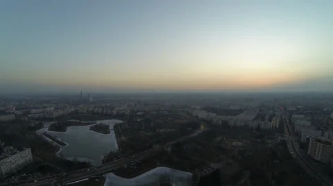 Bucharest Skyline View From A Drone Stock Footage 35418601