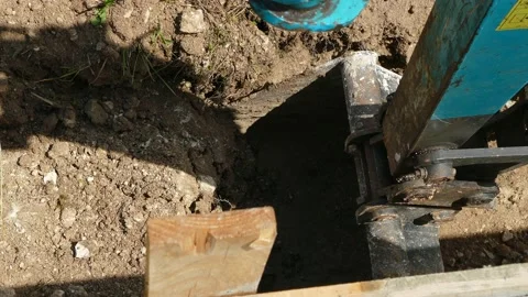 The buck digs the earth in the trenches Stock Footage 88471226