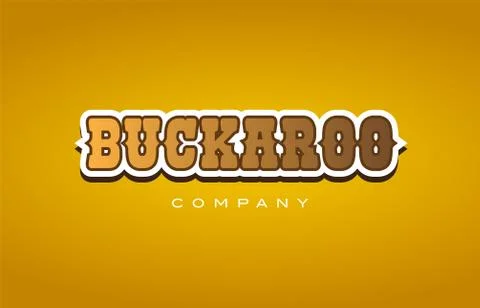 Buckaroo western style word text logo design icon company Stock Illustration