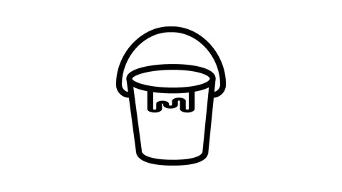 A bucket adorned with a black and white logo, showcasing its branding. Stock Footage 334918783