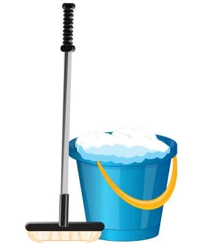 Bucket and mop Stock Illustration