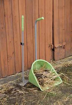 Bucket and Rake. Stock Photos