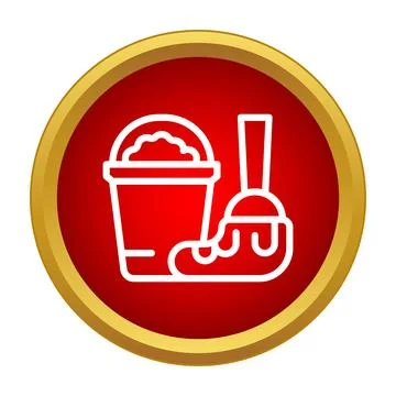 Bucket and spade icon representing beach fun Stock Illustration