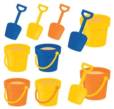 Bucket and spade Stock Illustration