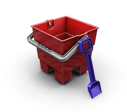 Bucket and spade Stock Illustration