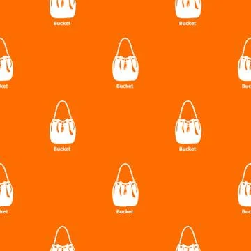 Bucket bag pattern vector orange 스톡 일러스트