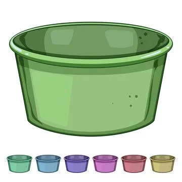 Bucket basin plastic cartoon vector graphic Stock Illustration