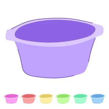 Bucket basin plastic vector cartoon graphic Stock Illustration