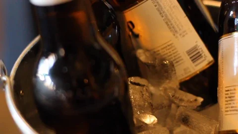 Bucket Of Beer Slow Motion Video stock 112279451