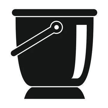 Bucket black simple icon Stock Illustration