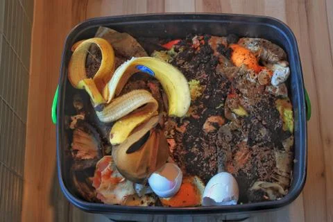 A bucket with bokashi Stock Photos