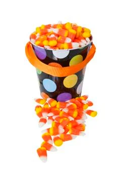 Bucket of candy corn Stock Photos