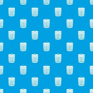 Bucket with cap pattern vector seamless blue Stock Illustration