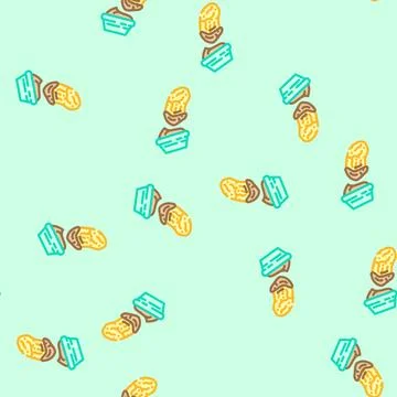 Bucket chicken fried vector seamless pattern Stock Illustration