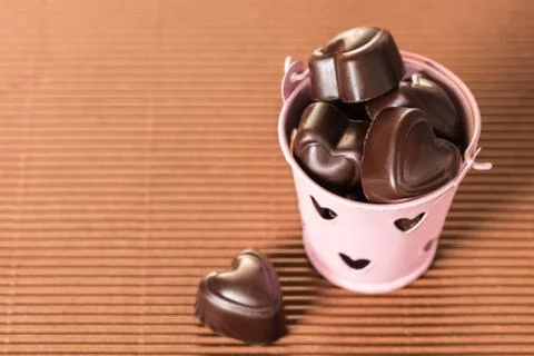 Bucket of chocolates Stock Photos