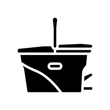 Bucket for cleaning glyph icon vector illustration Illustrazione stock