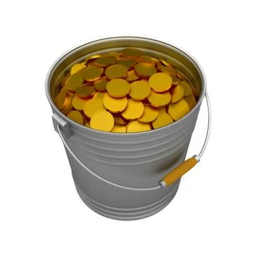 Bucket coins Stock Illustration