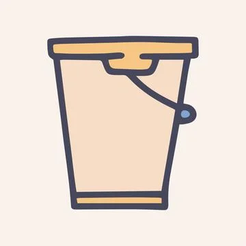 Bucket color vector doodle simple icon design Stock Illustration