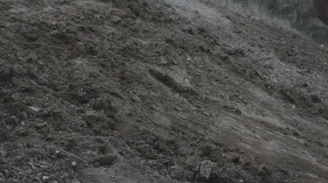 Bucket digging general plan carried out earthworks Stock Footage 58007209