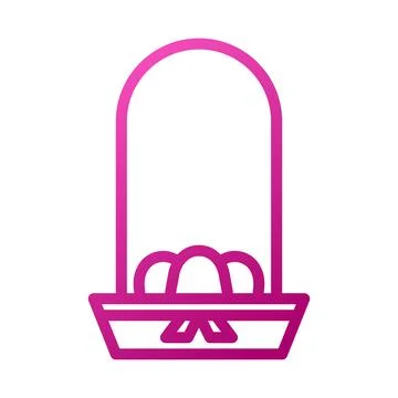 Bucket egg Element gradient pink easter illustration Stock Illustration