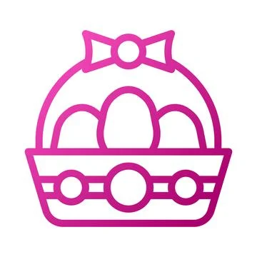 Bucket egg Element gradient pink easter illustration Stock Illustration