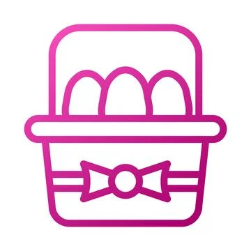 Bucket egg Element gradient pink easter illustration Stock Illustration