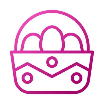 Bucket egg Element gradient pink easter illustration Stock Illustration
