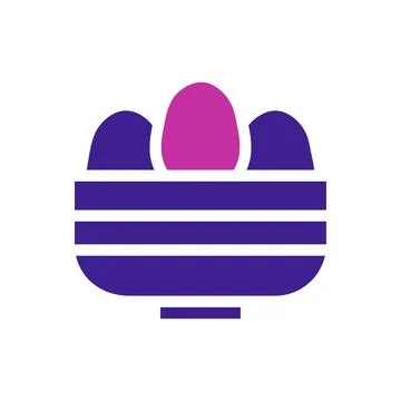 Bucket egg Element solid blue pink easter illustration Stock Illustration