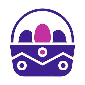 Bucket egg Element solid blue pink easter illustration Stock Illustration