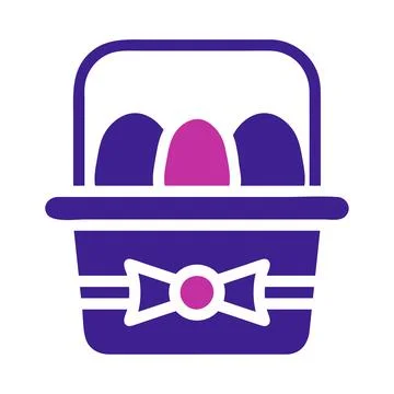 Bucket egg Element solid blue pink easter illustration Stock Illustration