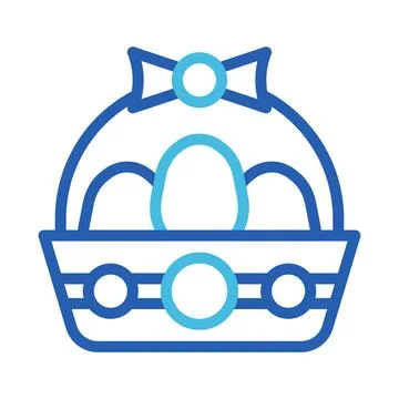 Bucket egg icon duocolor blue colour easter symbol illustration. Stockillustratie