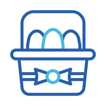 Bucket egg icon duocolor blue colour easter symbol illustration. Stockillustratie