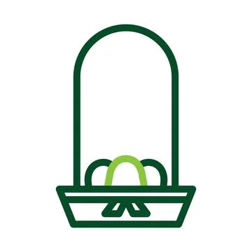 Bucket egg icon duocolor green colour easter symbol illustration. Stockillustratie