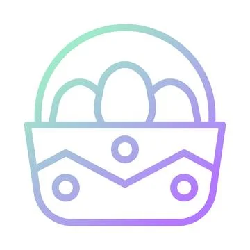 Bucket egg icon gradient green purple colour easter symbol illustration. Illustrazione stock