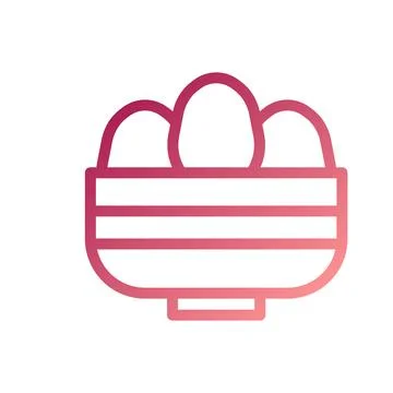 Bucket egg icon gradient red white easter illustration Stock Illustration