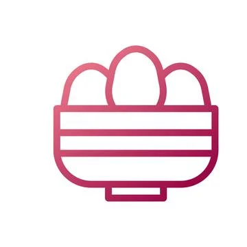 Bucket egg icon gradient white red colour easter symbol illustration. Stock Illustration