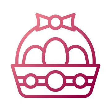 Bucket egg icon gradient white red colour easter symbol illustration. Stock Illustration