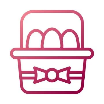 Bucket egg icon gradient white red colour easter symbol illustration. Stock Illustration