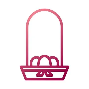 Bucket egg icon gradient white red colour easter symbol illustration. Stock Illustration