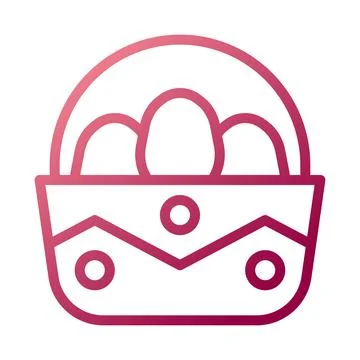 Bucket egg icon gradient white red colour easter symbol illustration. Illustrazione stock