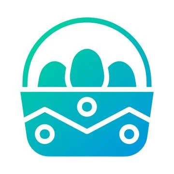 Bucket egg icon solid gradient green blue colour easter symbol illustration. Illustrazione stock