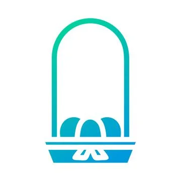 Bucket egg icon solid gradient green blue colour easter symbol illustration. Illustrazione stock
