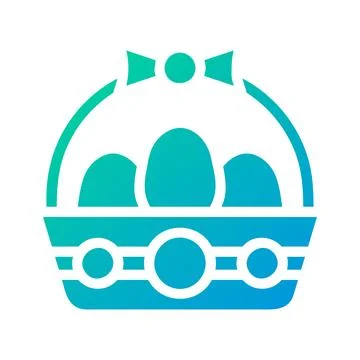 Bucket egg icon solid gradient green blue colour easter symbol illustration. Illustrazione stock