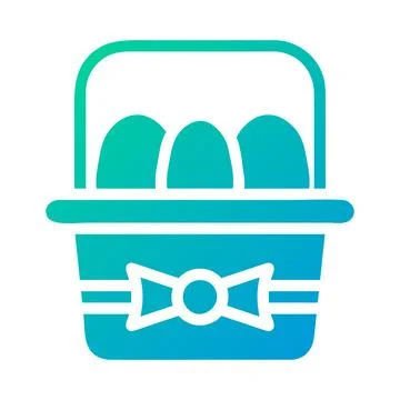 Bucket egg icon solid gradient green blue colour easter symbol illustration. Stock Illustration