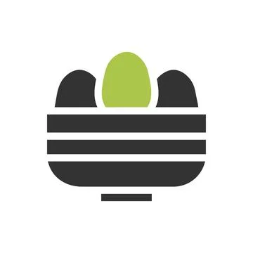 Bucket egg icon solid green grey colour easter symbol illustration. Stock Illustration